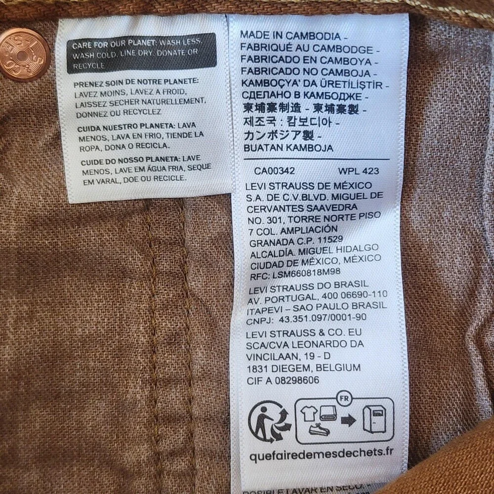 Levi's 501 Original Jeans Mens 31x32 Brown Straight Button Fly Cotton Denim
